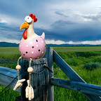 Durable Resin Chicken Statue Large Outdoor Garden Decor Weatherproof Whimsical Art