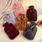 Hot Water Bottle 2 Liter With Removable Plush Cover Soft Faux Fur Warmth Bottle