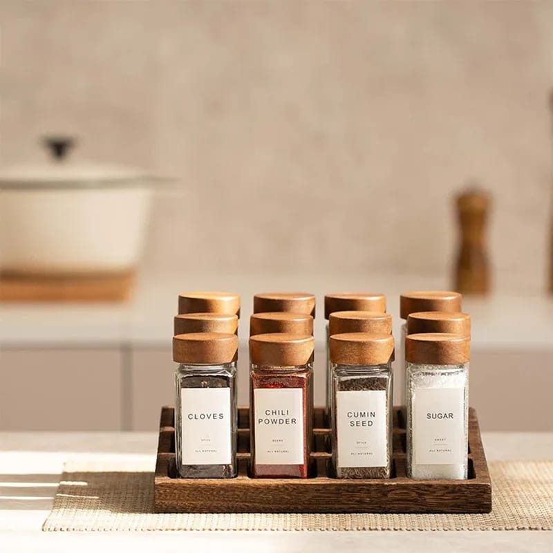 Harrow 12-Piece Spice Jars Set 120ml Clear Containers for Kitchen Storage