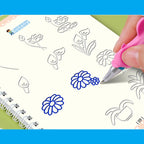 Kids Magic Copybooks Set with Disappearing Ink Pen Reusable Handwriting Practice Books 4-Pack with Pen Holder and Ink Cartridges