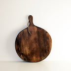 Harrow Irregular Round Mango Wood Cutting Board Dark Brown with Rope Handle Large & Small