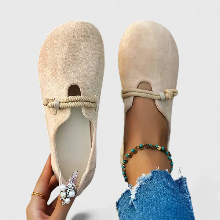 Harrow Isabella cushioned ballet flats for women, featuring supportive design and soft fabric for comfortable wear