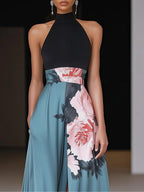 Harrow Janelle sleeveless floral maxi dress for women, flowing fabric with vibrant flower patterns, perfect for elegant summer occasions.