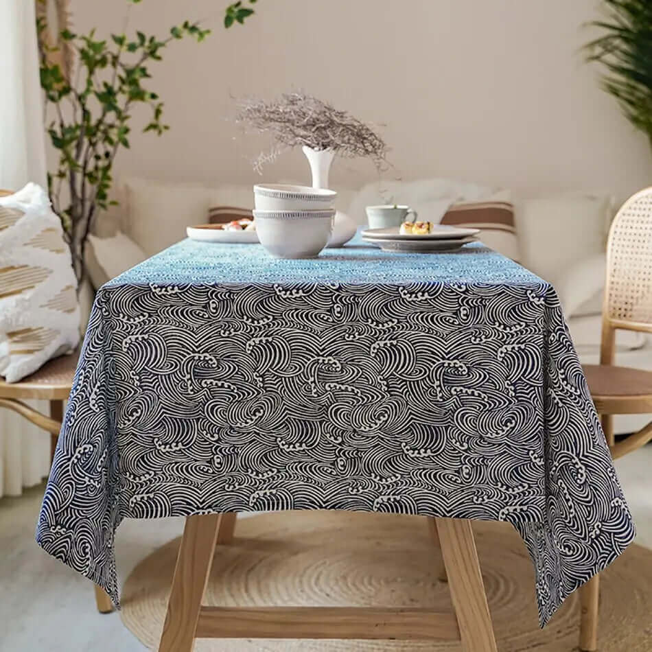 Harrow Japanese Linen Tablecloth Rectangular Durable Woven 55"x86.6" to 55"x118" Premium Quality