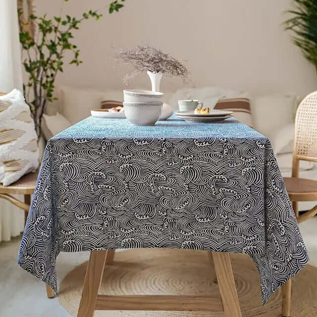 Harrow Japanese Linen Tablecloth Rectangular Durable Woven 55"x86.6" to 55"x118" Premium Quality