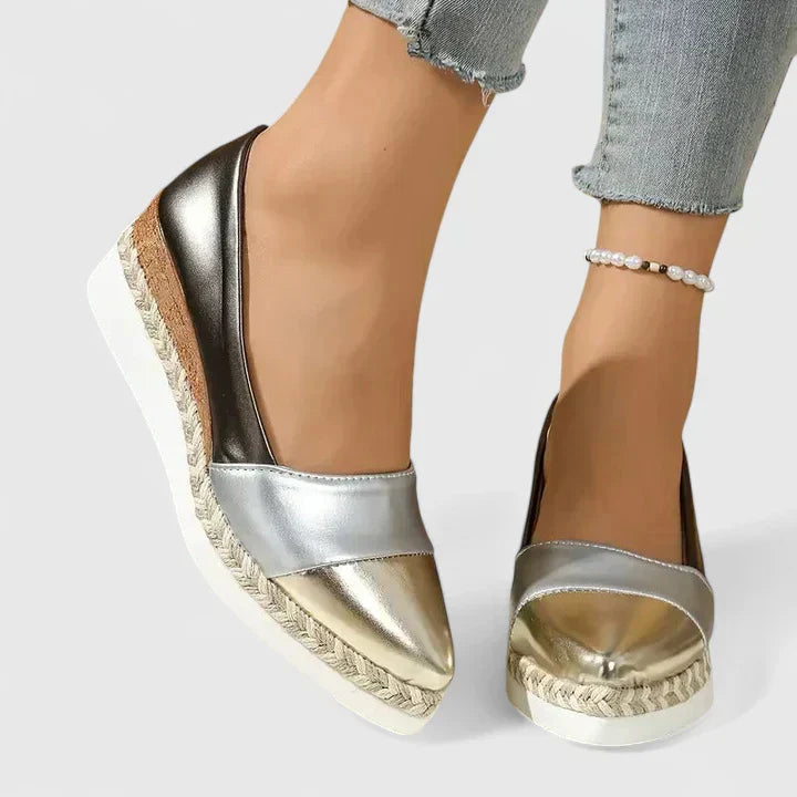 Harrow Jennifer comfortable slip-on flat loafers for women, showcasing their sleek design and easy-to-wear style in a casual setting.