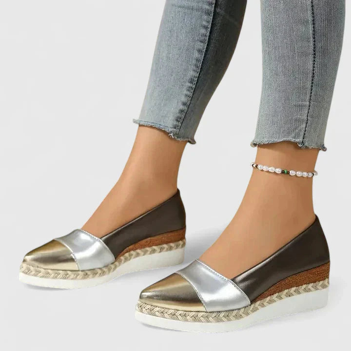 Harrow Jennifer comfortable slip-on flat loafers for women, featuring orthopedic design and soft leather upper.