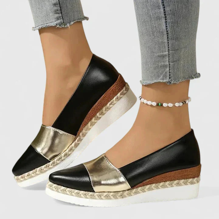 Harrow Jennifer women's comfortable slip-on flat loafers, featuring orthopedic support and a sleek, casual design.