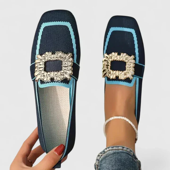 Harrow Jessie women's slip-on flat loafers with orthopedic support, featuring a comfortable design and neutral color.
