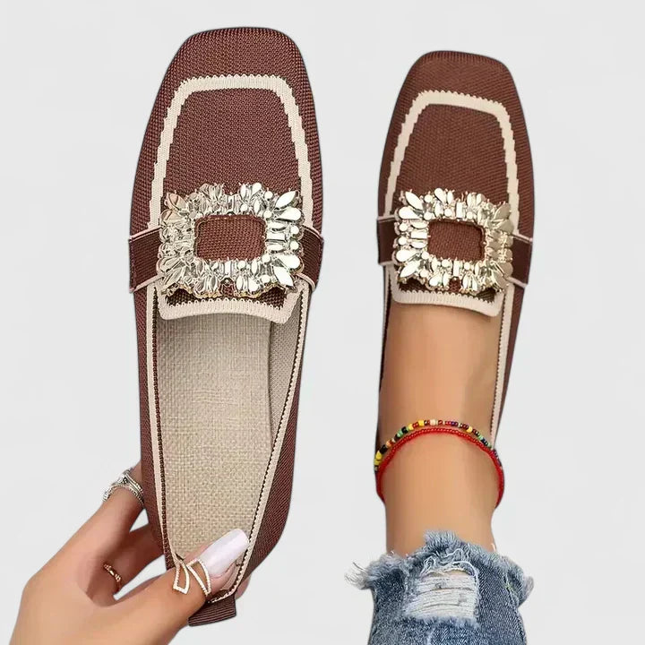 Harrow Jessie women's slip-on flat loafers with orthopedic support, featuring a comfortable design and casual style.