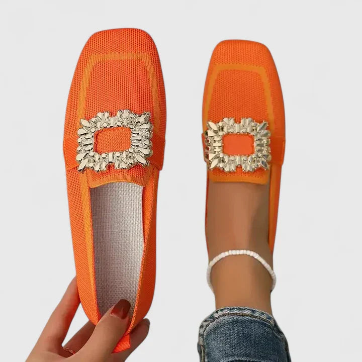 Harrow Jessie women's slip-on flat loafers with orthopedic support, featuring a comfortable design and neutral color.