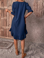 Harrow Joan women's summer dress with tummy control, lightweight fabric, sleeveless design, and vibrant floral pattern.