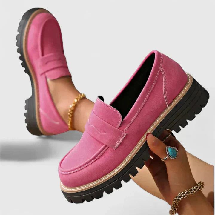 Harrow Journey cushioned ballet flats for women, featuring a comfortable, stylish loafer design in soft fabric.