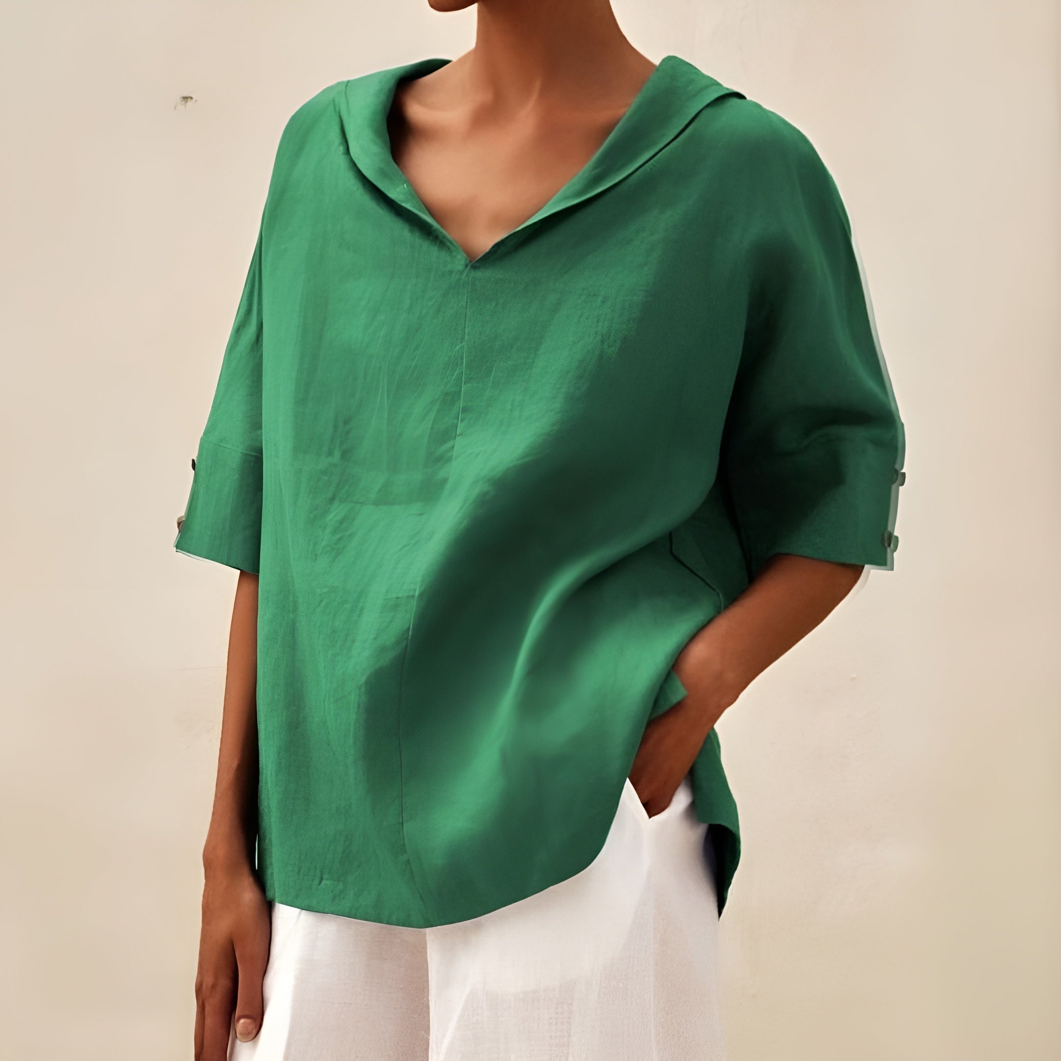 Harrow Kathleen casual summer blouse for women, lightweight and comfortable with a relaxed fit, shown in a natural fabric and style.