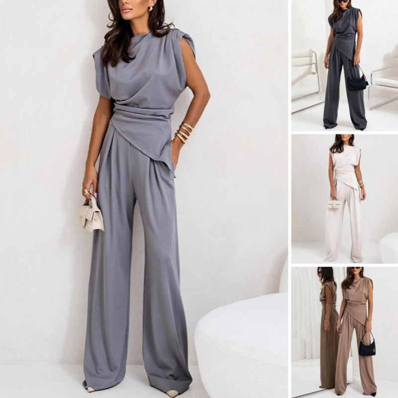 Elegant Khloe two-piece co-ord set for women by Harrow, featuring a stylish matching top and pants in a sophisticated design.