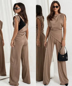 Elegant Khloe two-piece co-ord set for women by Harrow, featuring stylish matching top and pants in a chic design.
