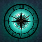 DirectionalChart Nautical Compass Wall Clock Silent Metal Vintage 30cm Circular Decorative