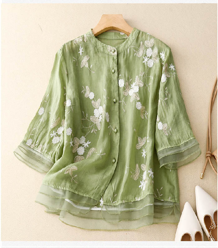 Kourtney floral casual blouse for women by Harrow featuring a lightweight fabric with colorful floral accents.