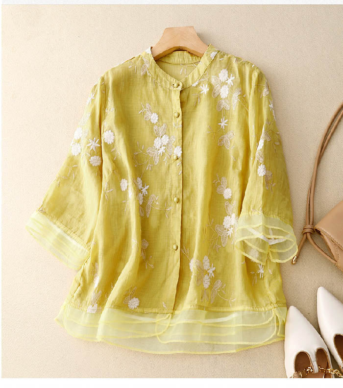Kourtney floral casual blouse for women by Harrow, featuring a lightweight fabric with vibrant floral accents.