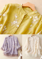 Kourtney floral casual blouse for women by Harrow, featuring colorful floral accents and lightweight summer fabric.