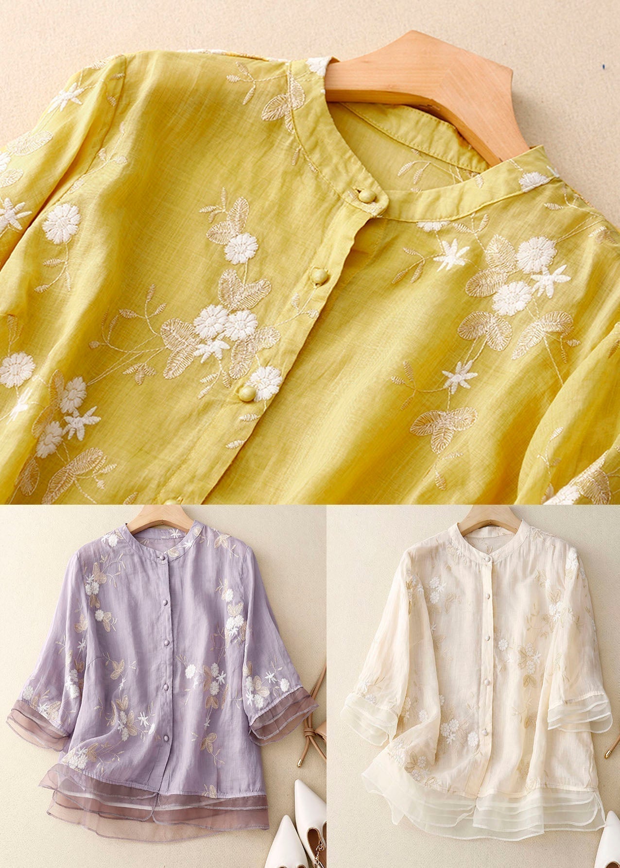Kourtney floral casual blouse for women by Harrow, featuring colorful floral accents and lightweight summer fabric.
