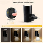 Plug-In LED Wall Night Light with Dimmable Sensor Matte Black Modern Design