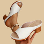 Harrow Lisa cushioned wedge sandals for women with open toe design and neutral beige straps for summer wear.