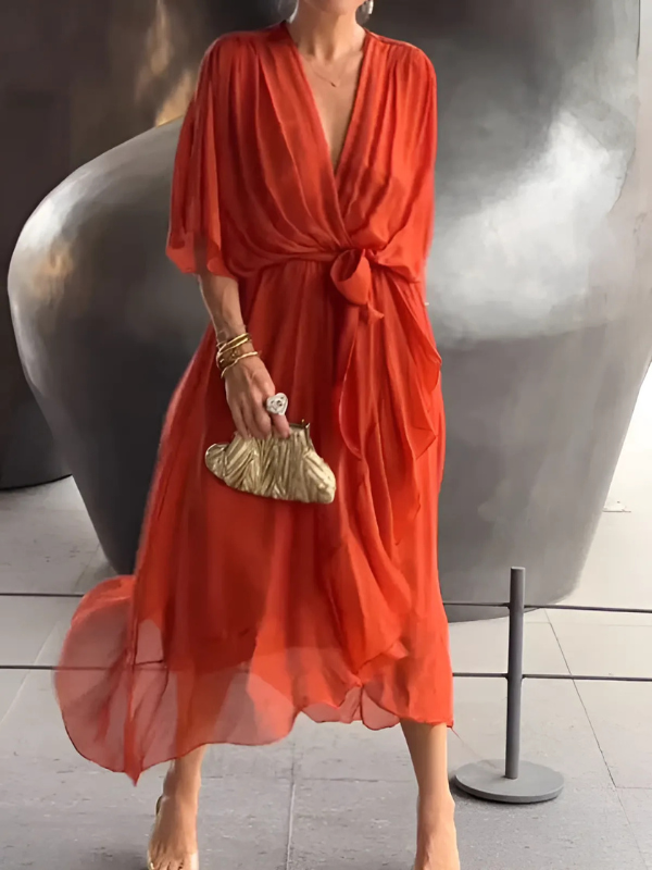 Harrow Lori wrap midi dress for women featuring a flattering silhouette and elegant design, shown in a stylish fabric.