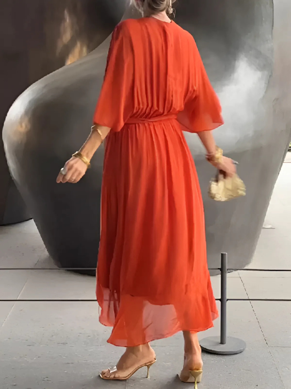Harrow Lori wrap midi dress for women, showcasing a flattering silhouette with a classic design and elegant fabric.