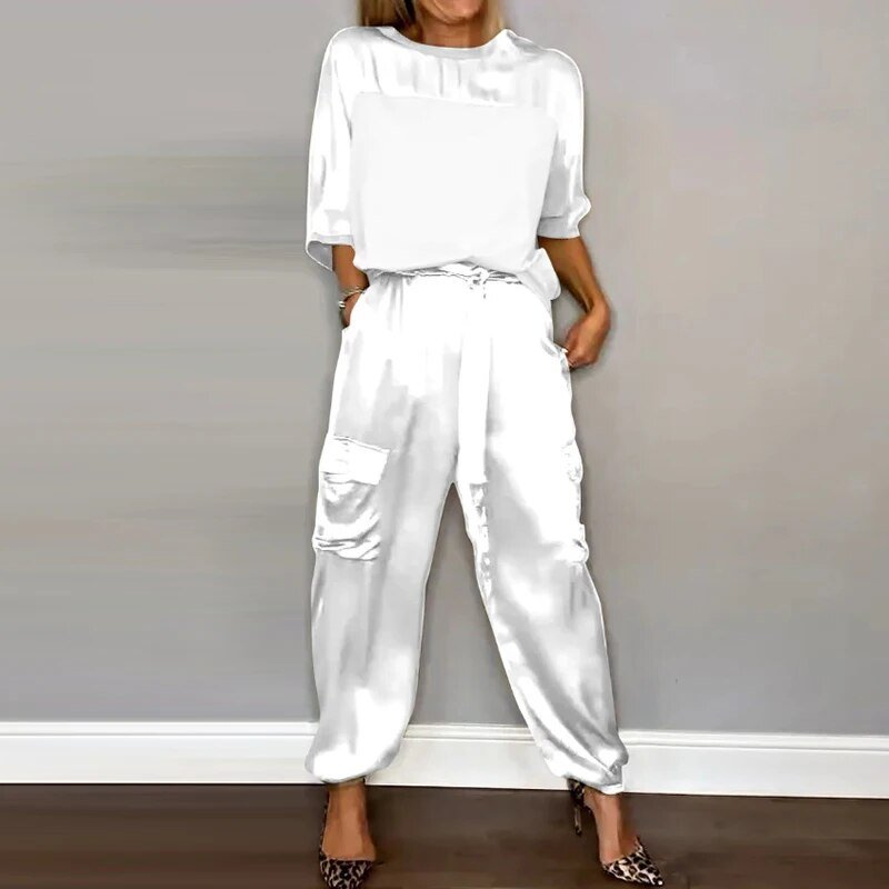 Harrow Luna relaxed two-piece co-ord set for women, featuring a stylish top and matching pants in soft fabric.