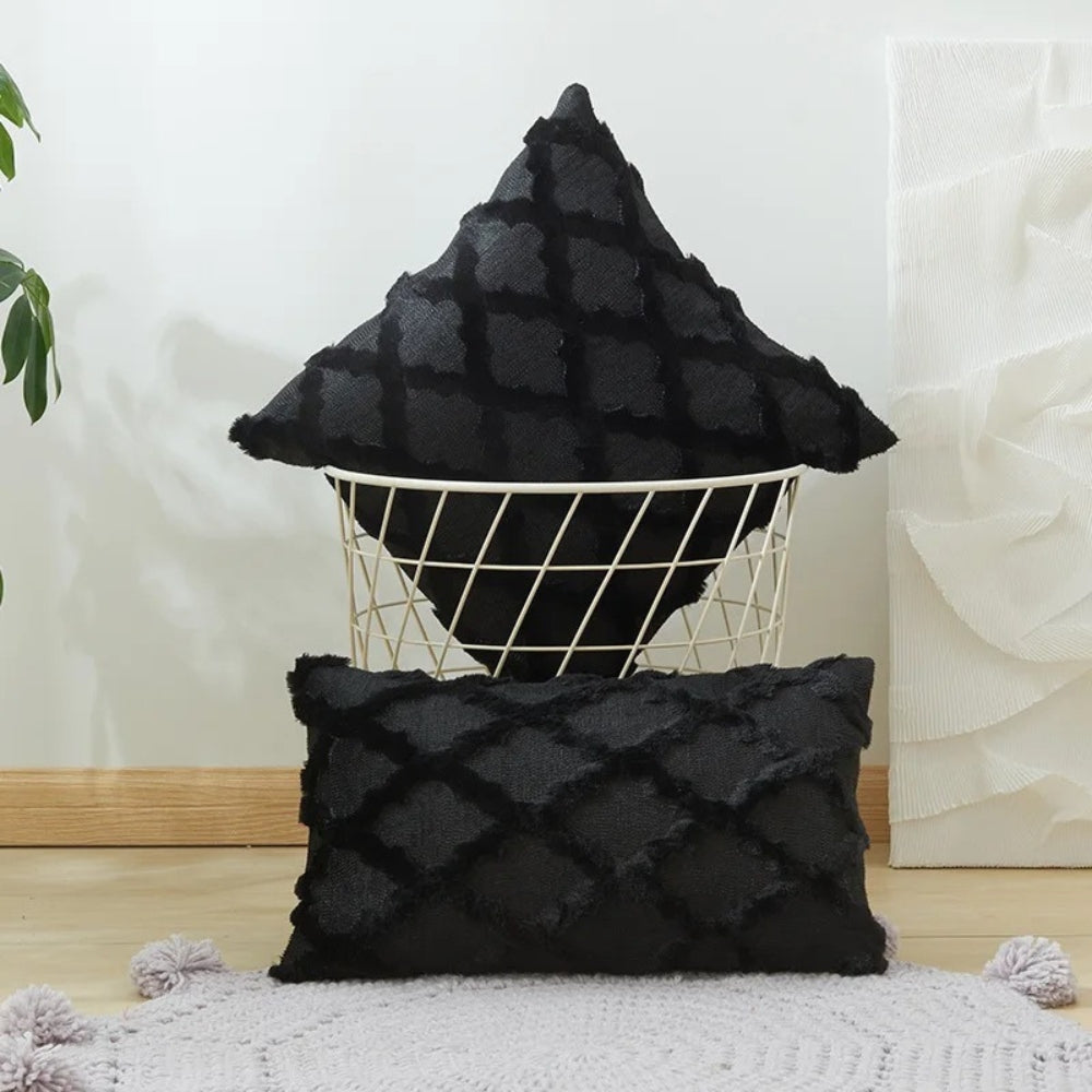 Boho Velvet Pillow Cover Soft Touch Geometric Pattern Cushion Cover for Living Room