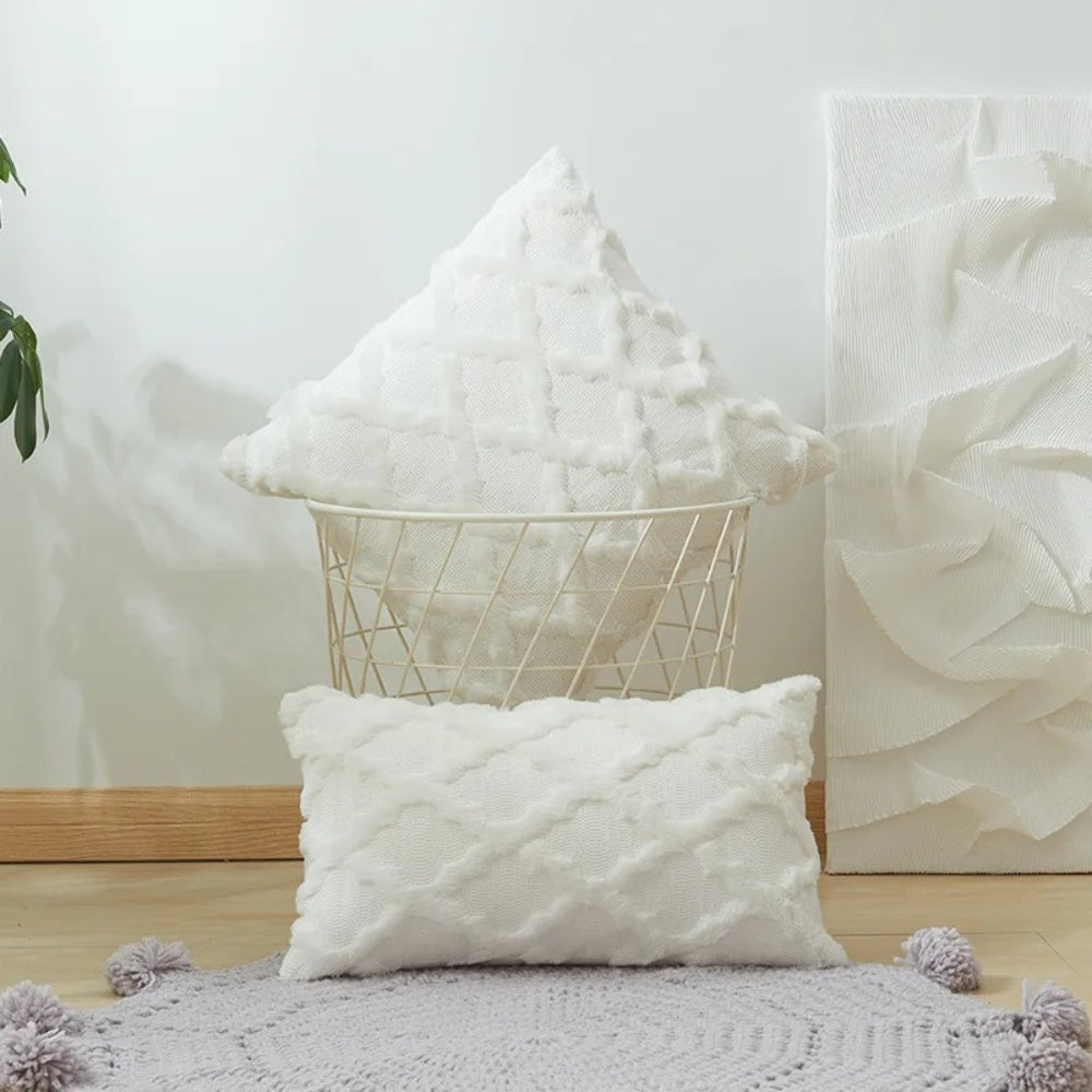 Boho Velvet Pillow Cover Soft Touch Geometric Pattern Cotton Microfiber Cushion Cover