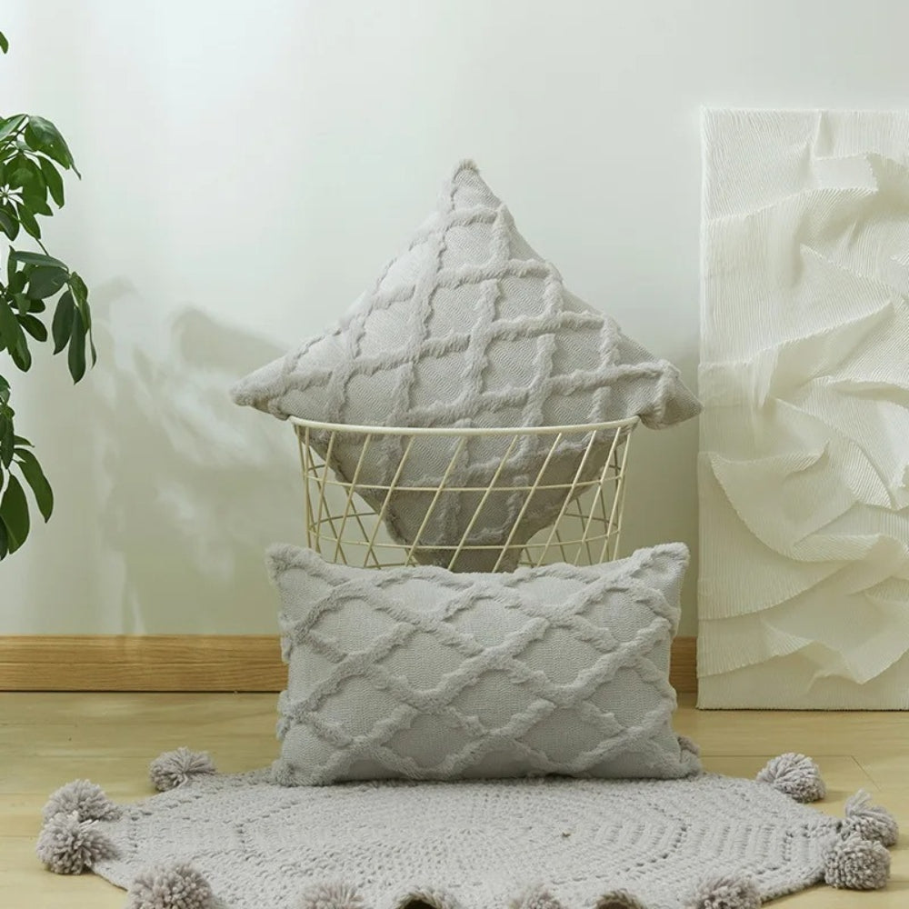 Boho Velvet Pillow Cover Soft Touch Geometric Pattern Cushion Cover for Living Room