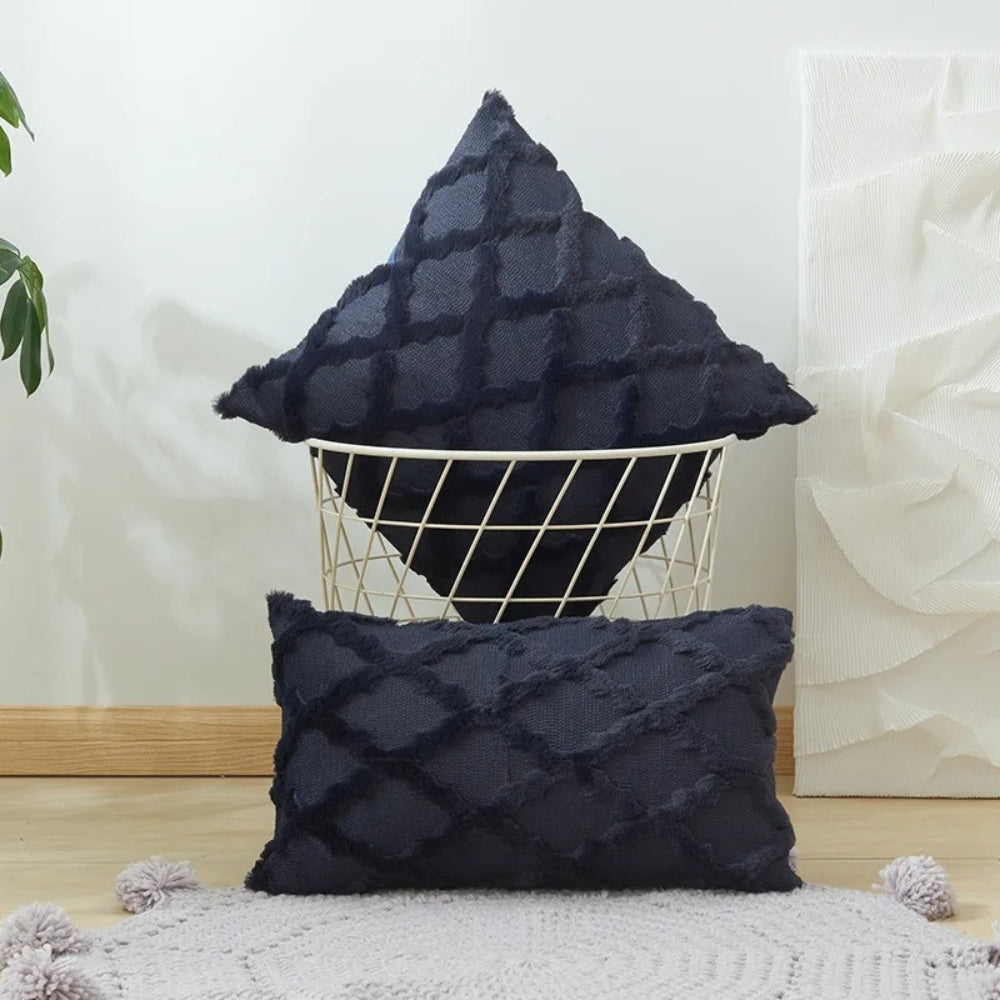 Boho Velvet Pillow Cover Soft Touch Geometric Pattern Cushion Cover for Living Room