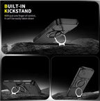 Magnetic Armor Case with 360° Ring Stand for iPhone 17 Series Shock-Resistant TPU PC Hybrid