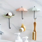 Umbrella Wall Hooks 3-Pack Adhesive Plastic Pastel and Neutral Colors Decorative Storage