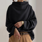 Harrow Margot high-neck soft knit top for women, shown in a close-up of the cozy, fitted garment with a smooth texture.