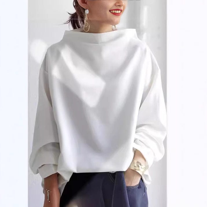 Harrow Margot high-neck soft knit top for women, shown in a close-up of the cozy, fitted design and smooth fabric texture.