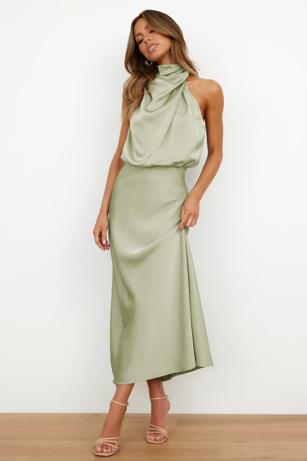 Harrow Mariana casual summer dress for women featuring a halter neckline and lightweight fabric, perfect for warm weather wear.