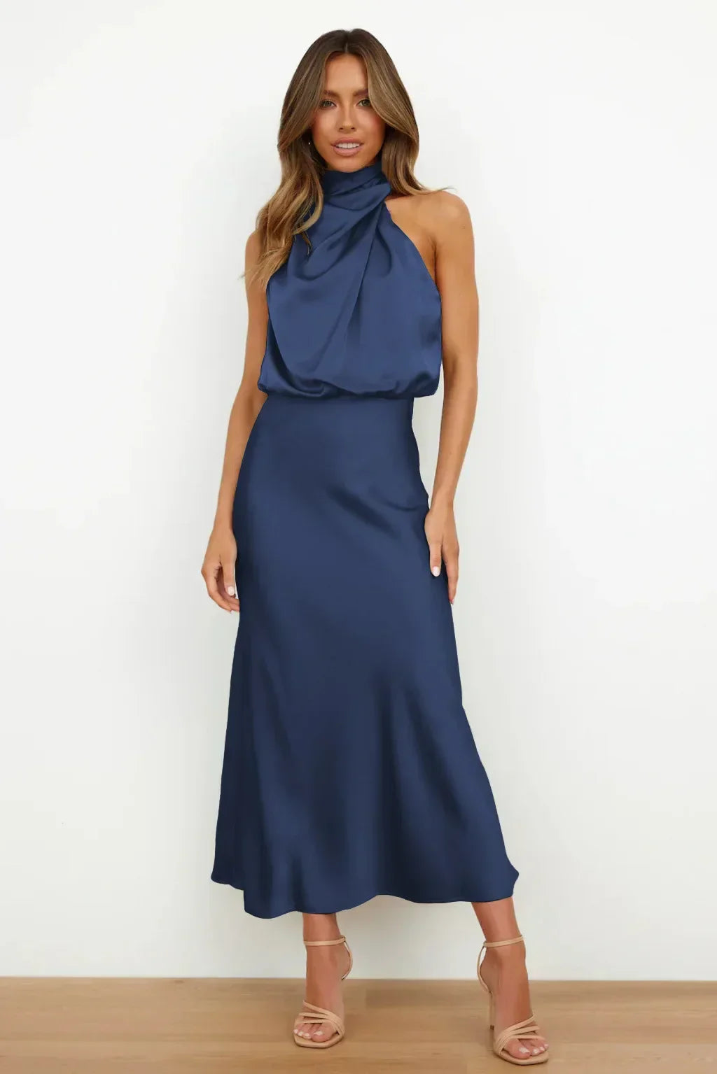 Harrow Mariana casual summer dress for women featuring a halter neckline, lightweight fabric, perfect for warm weather.