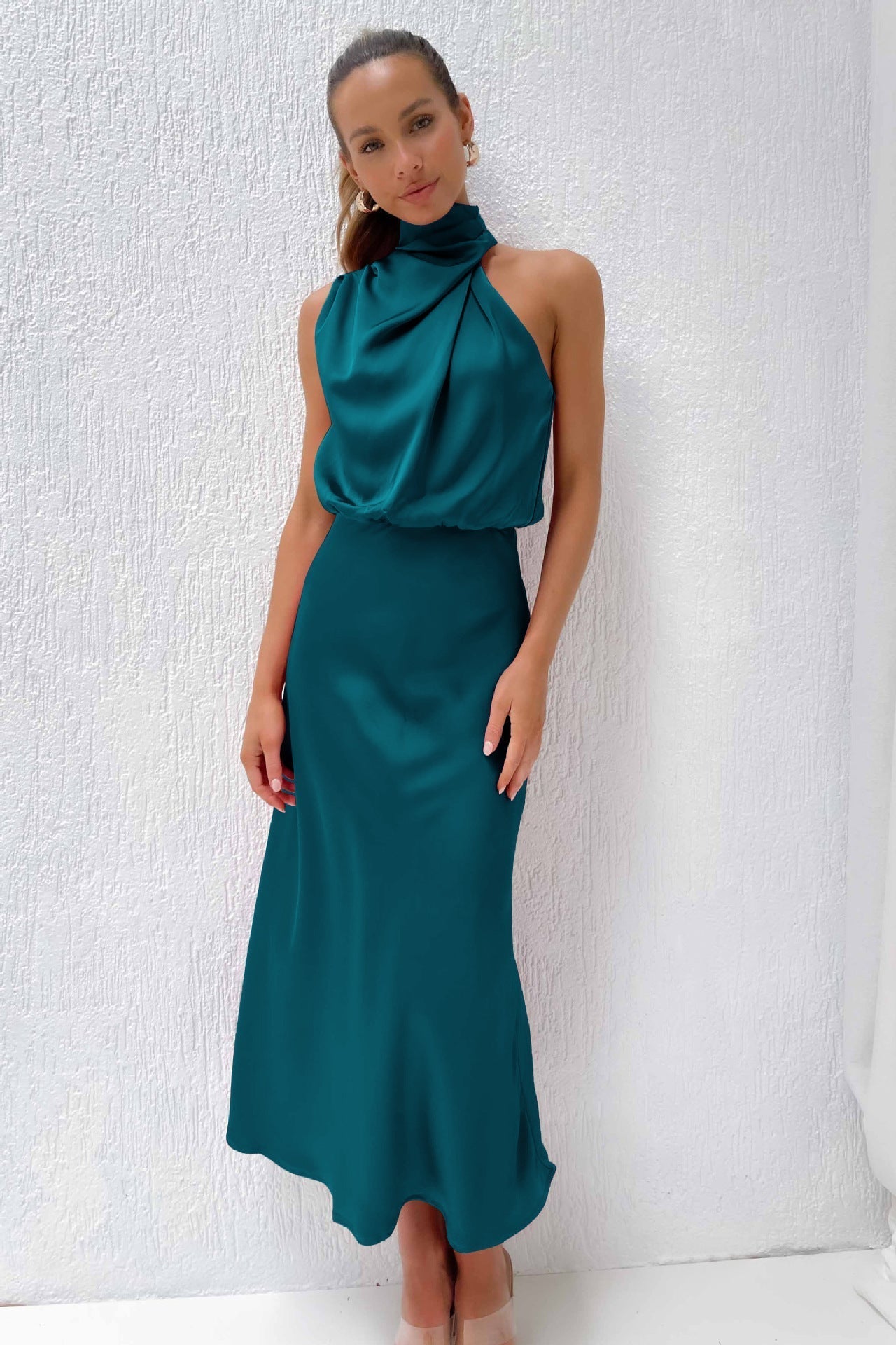 Elegant Mariana casual summer dress for women by Harrow with a halter neckline, perfect for warm-weather occasions.