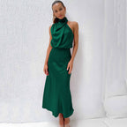 Harrow Mariana casual summer dress for women, elegant halter design with lightweight fabric perfect for warm weather.