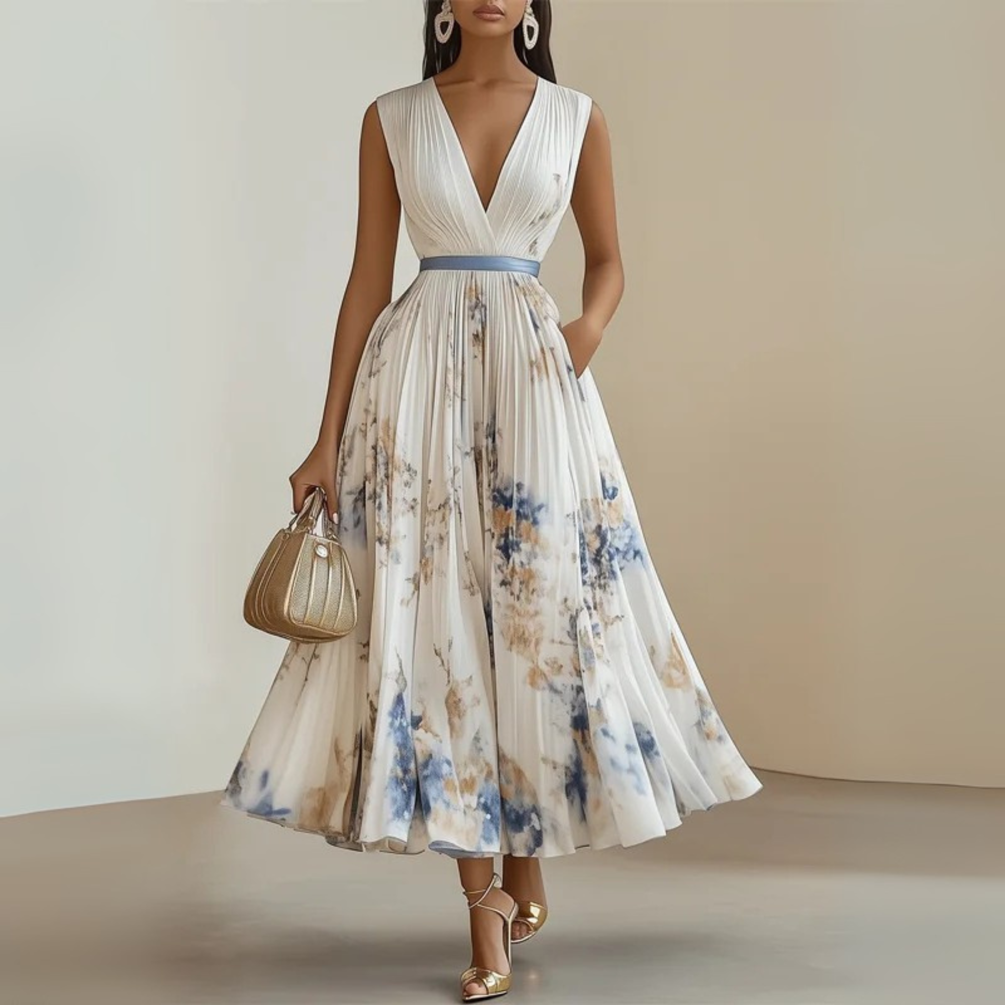 Elegant floral maxi dress for women by Harrow, featuring a flowy sleeveless design perfect for summer occasions.