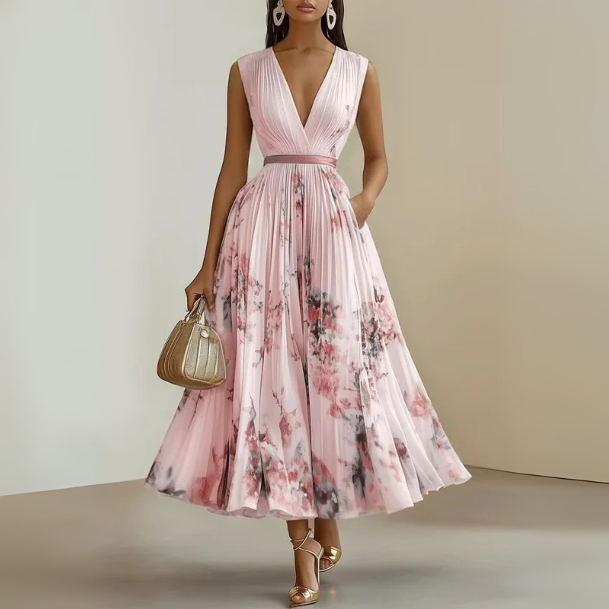 Elegant floral maxi dress for women, sleeveless and flowy, by Harrow, ideal for summer occasions.