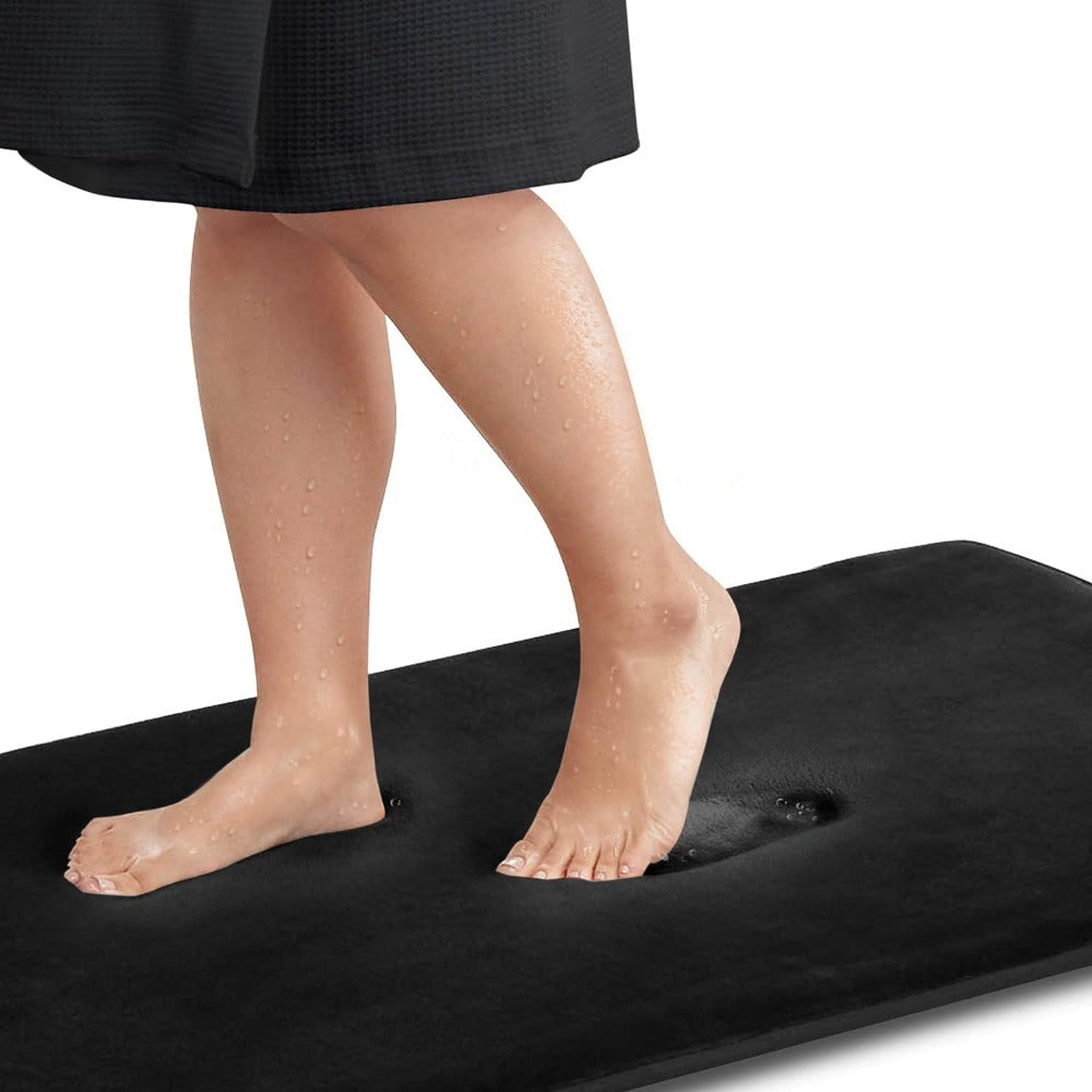 Memory Foam Bath Mat Non-Slip Quick-Dry Bathroom Rug Soft Absorbent Machine Washable