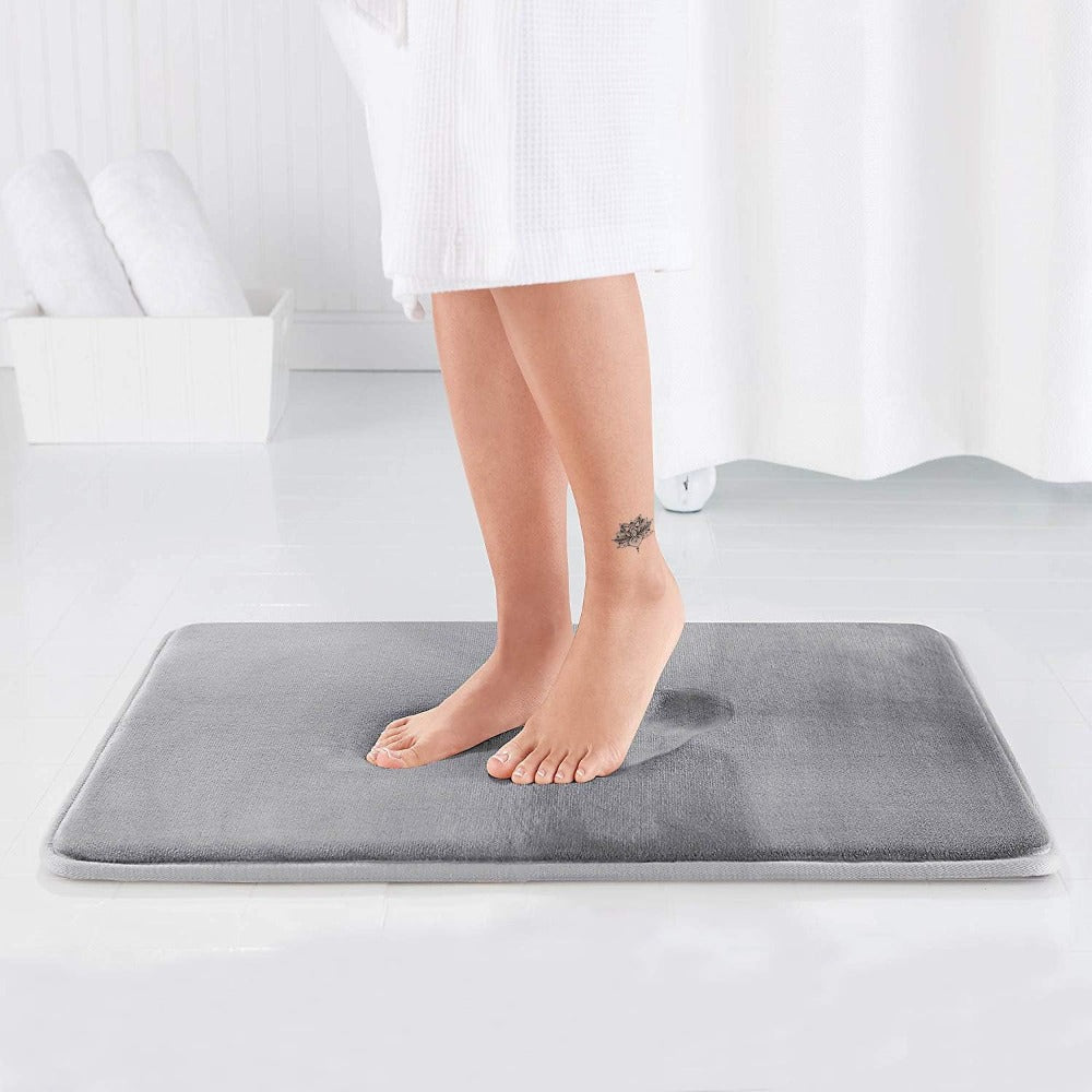Memory Foam Bath Mat Non-Slip Quick-Dry Bathroom Rug Soft Absorbent Machine Washable