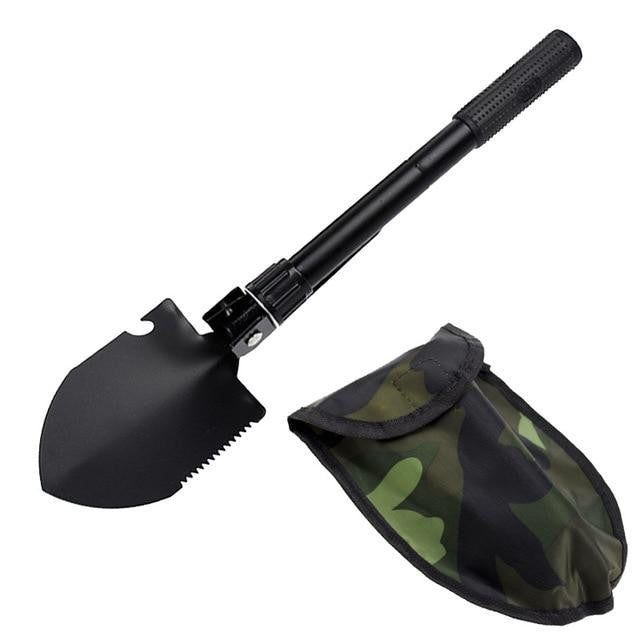 Tactical Folding Shovel Carbon Steel Multipurpose Compact Lightweight Outdoor Tool
