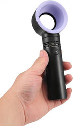 Portable Rechargeable Mini Handheld Fan Bladeless USB with 3 Speeds and Free Stand, Portable Desk Fan in Black White Green