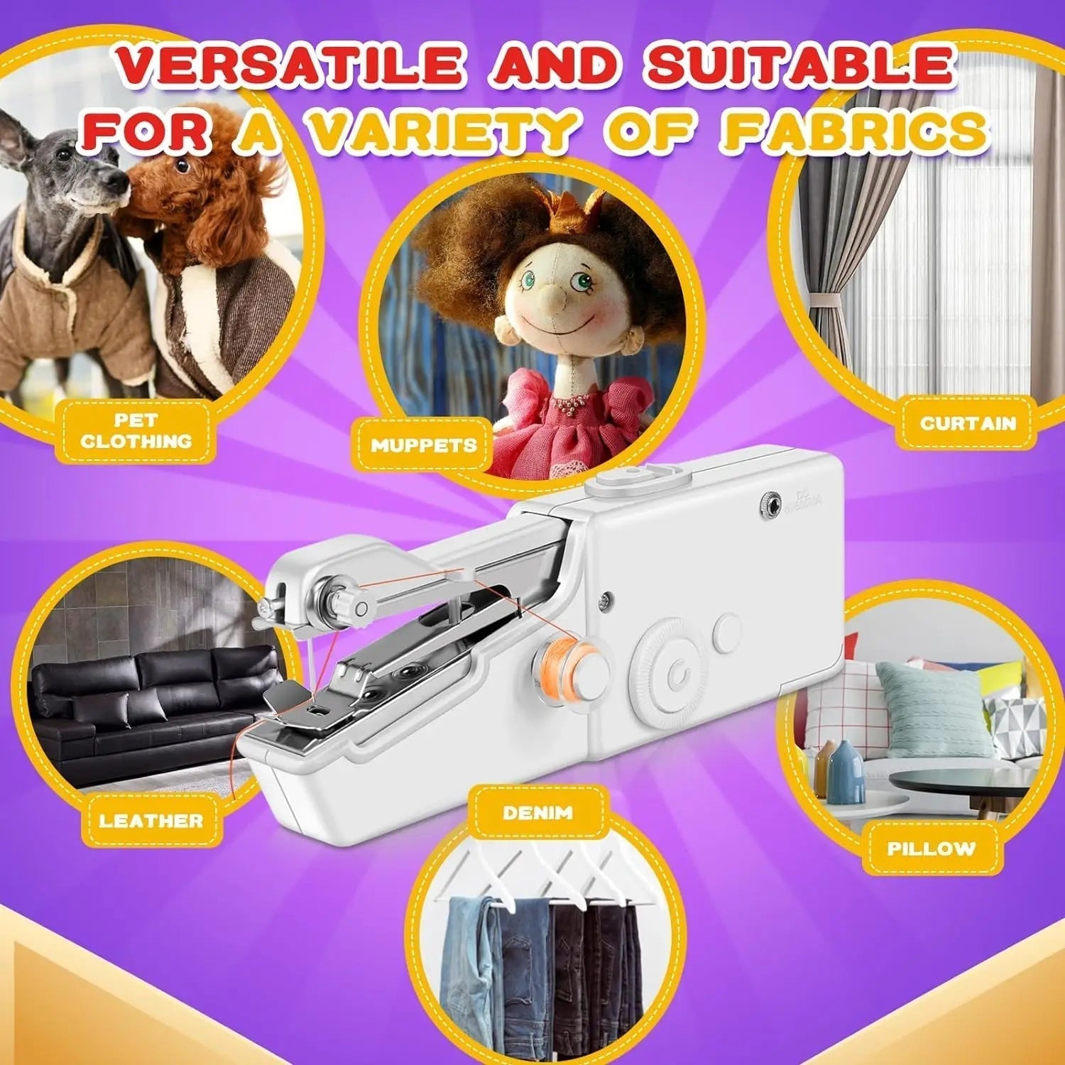 Stitchmatic Mini Portable Electric Sewing Machine Compact Lightweight for Home and Travel