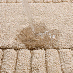 Minimalist Stripe Bath Mat Soft Flocking Microfiber Non-Slip Quick-Dry Rug 16x23.5 or 20x31.5 Inches